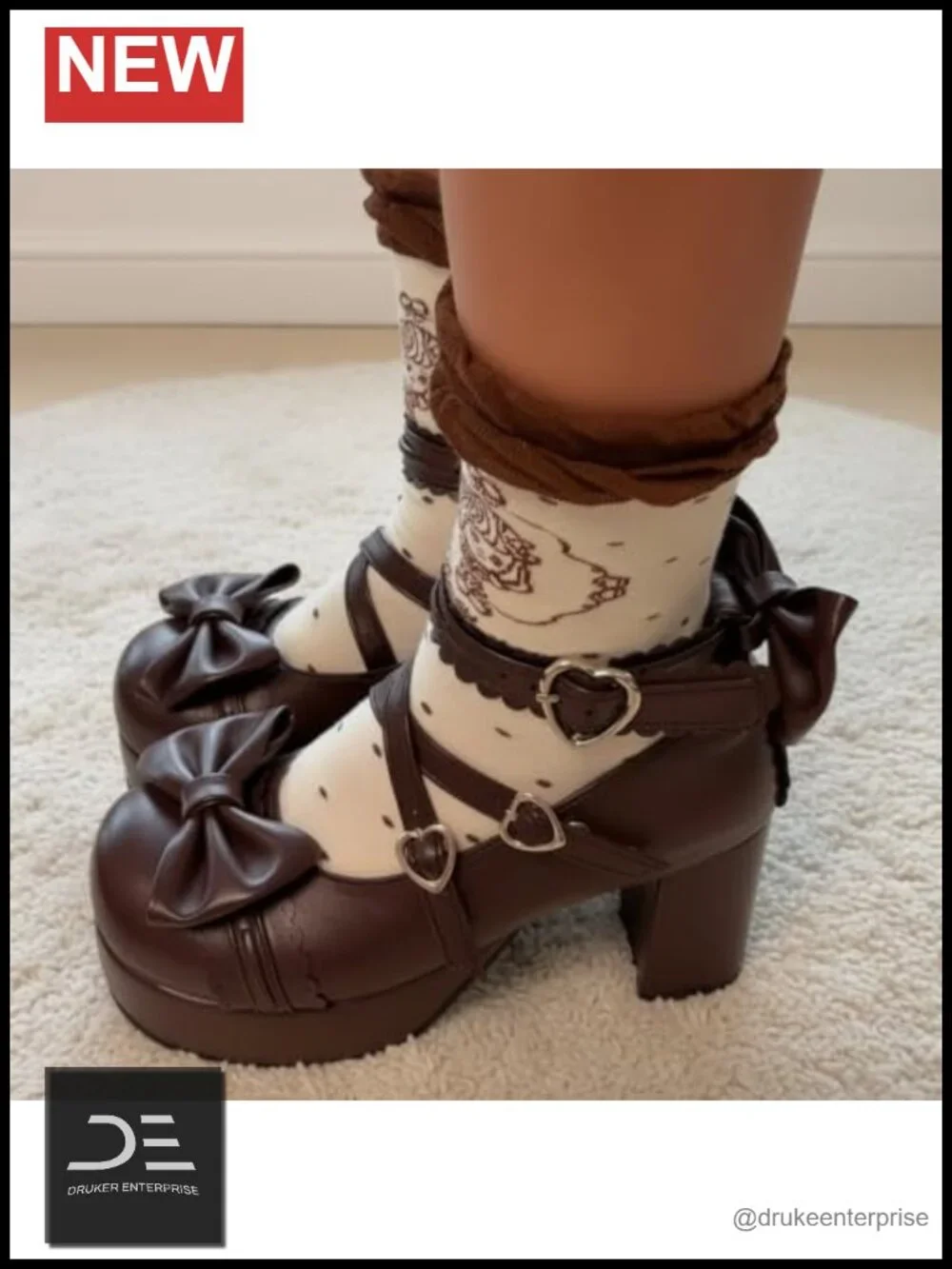 Japanese Lolita Party Shoes Platform Pump Heels Strappy Ankle Strap Faux